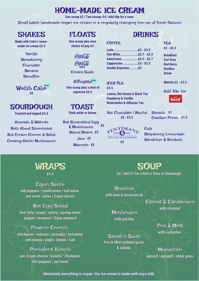 Colin's Spring Menu